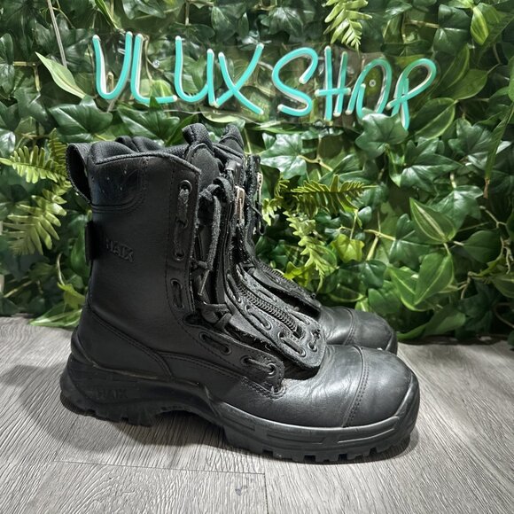 HAIX Airpower XR1 Pro Mens Firefighter EMS Boots US Sz 9 W Safety Toe Zippers - Picture 1 of 11